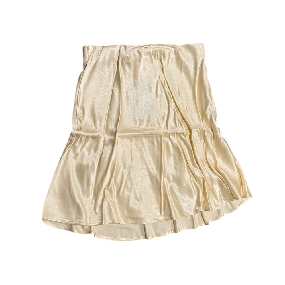 H&M yellow silk skirt
